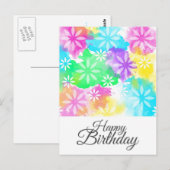 Happy Birthday bloemen Briefkaart (Voorkant / Achterkant)