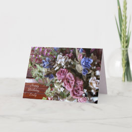 Happy Birthday,  bloemen, persoonlijke Kaart