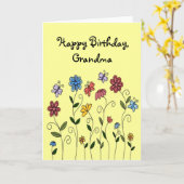 Happy Birthday bloemen & vlinderkaartje Kaart (Gele Bloem)