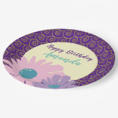 Happy Birthday Bloementuin Papieren Bordje (Gekanteld)