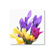 Happy Birthday  bloemige kleurrijke krokus schatti