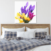 Happy Birthday  bloemige kleurrijke krokus schatti Canvas Afdruk (Insitu (Slaapkamer))