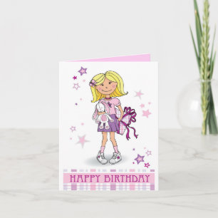 Happy Birthday blonde girl met cadeaubon verjaarda Kaart