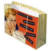 Happy Birthday Blowing Out Candles  Funny Groot Cadeauzakje (Achterkant Gekanteld)