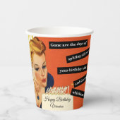 Happy Birthday Blowing Out Candles Funny Papieren Bekers (Voorkant)
