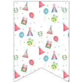 Happy Birthday Blue Balloons Pet Pattern Colorful Vlaggetjes (Eerste vlag)