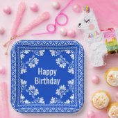 Happy Birthday Blue Bandana Papieren Bordje (Feest)