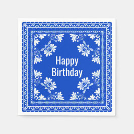 Happy Birthday Blue Bandana Servet