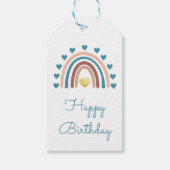 Happy Birthday Blue Boy Rainbow Gift Labels Cadeaulabel (Voorkant)