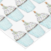 Happy Birthday Blue Cake Cupcake Candle Sprinkles Tafelkleed (Gekanteld)