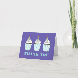 Happy Birthday Blue Cupcake Sprinkles Froting Bedankkaart