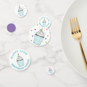 Happy Birthday Blue Cupcake Sprinkles Froting Confetti