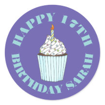 Happy Birthday Blue Cupcake Sprinkles Froting