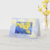 Happy Birthday Blue en Yellow Flowers Kaart (Gele Bloem)