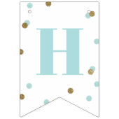 Happy Birthday Blue Gold Confetti First Birthday Vlaggetjes (Tweede vlag)