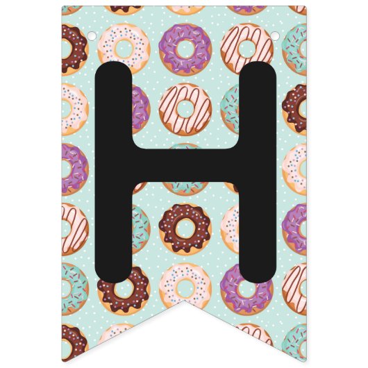 HAPPY BIRTHDAY Blue Iced Donuts Zoetste Een Feest Vlaggetjes (Tweede vlag)