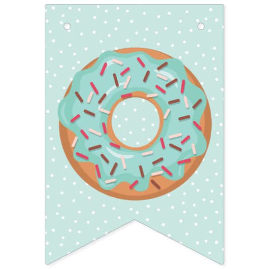 HAPPY BIRTHDAY Blue Iced Donuts Zoetste Een Feest Vlaggetjes (Eerste vlag)