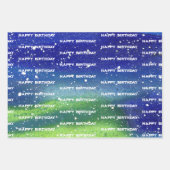 Happy Birthday Blue Inpakpapier Vel (Voorkant)