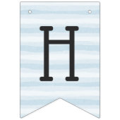 Happy Birthday Blue Irregular Stripes Vlaggetjes (Tweede vlag)