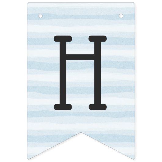 Happy Birthday Blue Irregular Stripes Vlaggetjes (Tweede vlag)