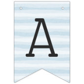 Happy Birthday Blue Irregular Stripes Vlaggetjes (Derde vlag)