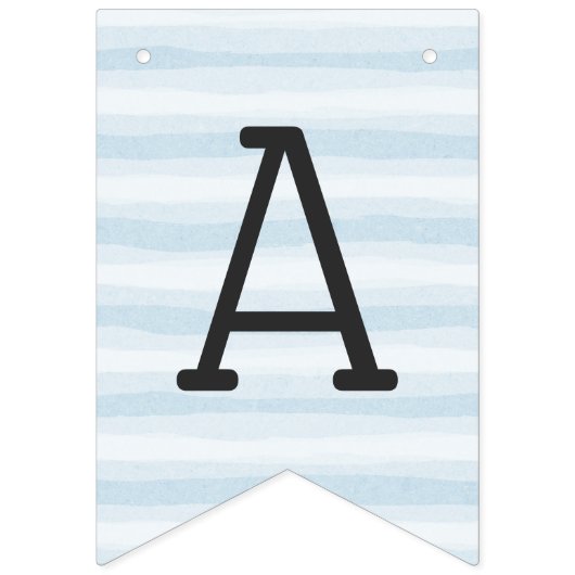 Happy Birthday Blue Irregular Stripes Vlaggetjes (Derde vlag)