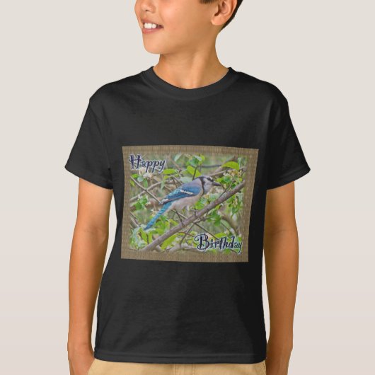 Happy Birthday Blue Jay T-shirt (Voorkant)