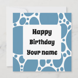 Happy birthday blue Pattern square sticker Kaart