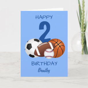 Happy Birthday Blue Sports Kinder Kaart