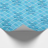 Happy Birthday Blue Squares Cadeaupapier (Hoek)