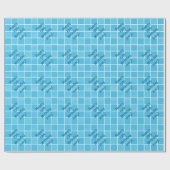 Happy Birthday Blue Squares Cadeaupapier (Vlak)