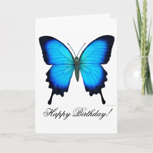 Happy Birthday Blue Ulysses Butterfly Card Kaart (Voorkant)