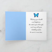 Happy Birthday Blue Ulysses Butterfly Card Kaart (Binnen)