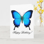 Happy Birthday Blue Ulysses Butterfly Card Kaart (Gele Bloem)