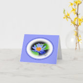 Happy Birthday Blue Water Lily Note Wenskaarten Kaart (Gele Bloem)