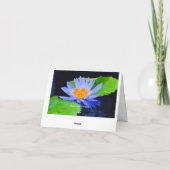 Happy Birthday Blue Water Lily Note Wenskaarten Kaart (Achterkant)