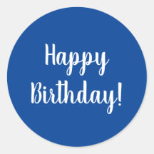 Happy Birthday Blue White Typografie