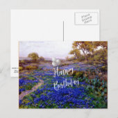 Happy Birthday - Bluebonnets at Twilight, Briefkaart (Voorkant / Achterkant)