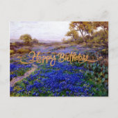 Happy Birthday, Bluebonnets bij Twilight, Briefkaart (Voorkant)