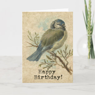 Happy Birthday,  Bluetit Bird Kaart