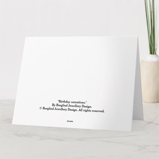 Happy Birthday blush roze anjer bloemig Kaart (Achterkant)