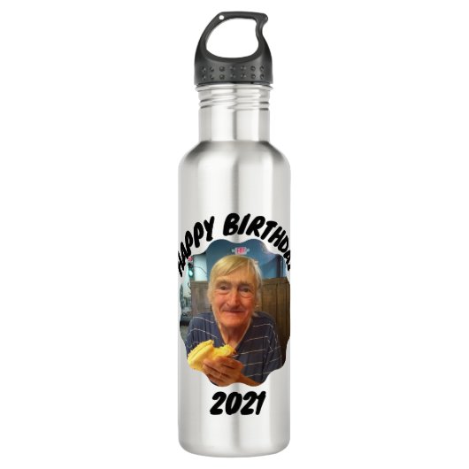 Happy Birthday Bob 2021 Water Bottle Waterfles (Voorkant)