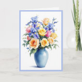 Happy Birthday Boeket van Daffodils Rozen & Tulpen Kaart (Voorkant)