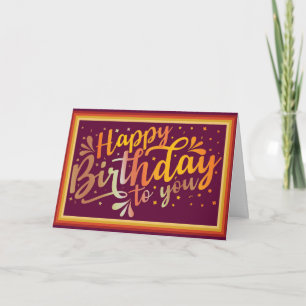 Happy Birthday boho retro kleuren Kaart