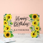 Happy Birthday Boho Sunflower | Eucalyptuspartij Acryl Bord (Huwelijk)