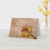 Happy Birthday Bokeh Cake Kaart (Gele Bloem)