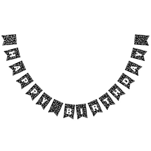 Happy Birthday Bold Black en White 90th Birthday Vlaggetjes (Alle)