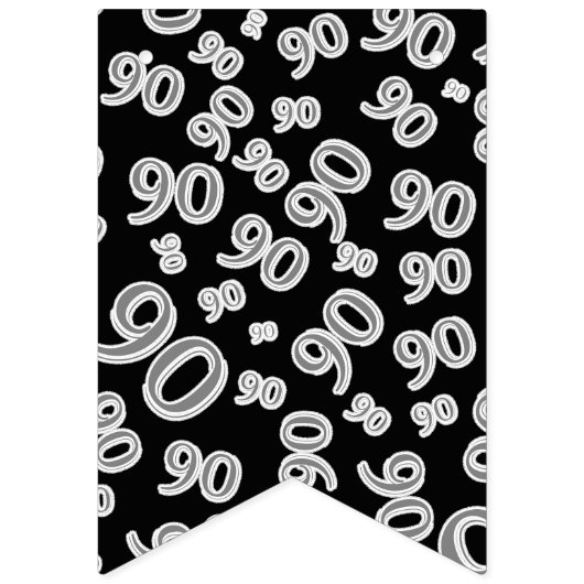 Happy Birthday Bold Black en White 90th Birthday Vlaggetjes (Eerste vlag)