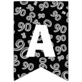 Happy Birthday Bold Black en White 90th Birthday Vlaggetjes (Derde vlag)