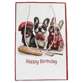 Happy Birthday Bonjour French Bulldogs Medium Cadeauzakje